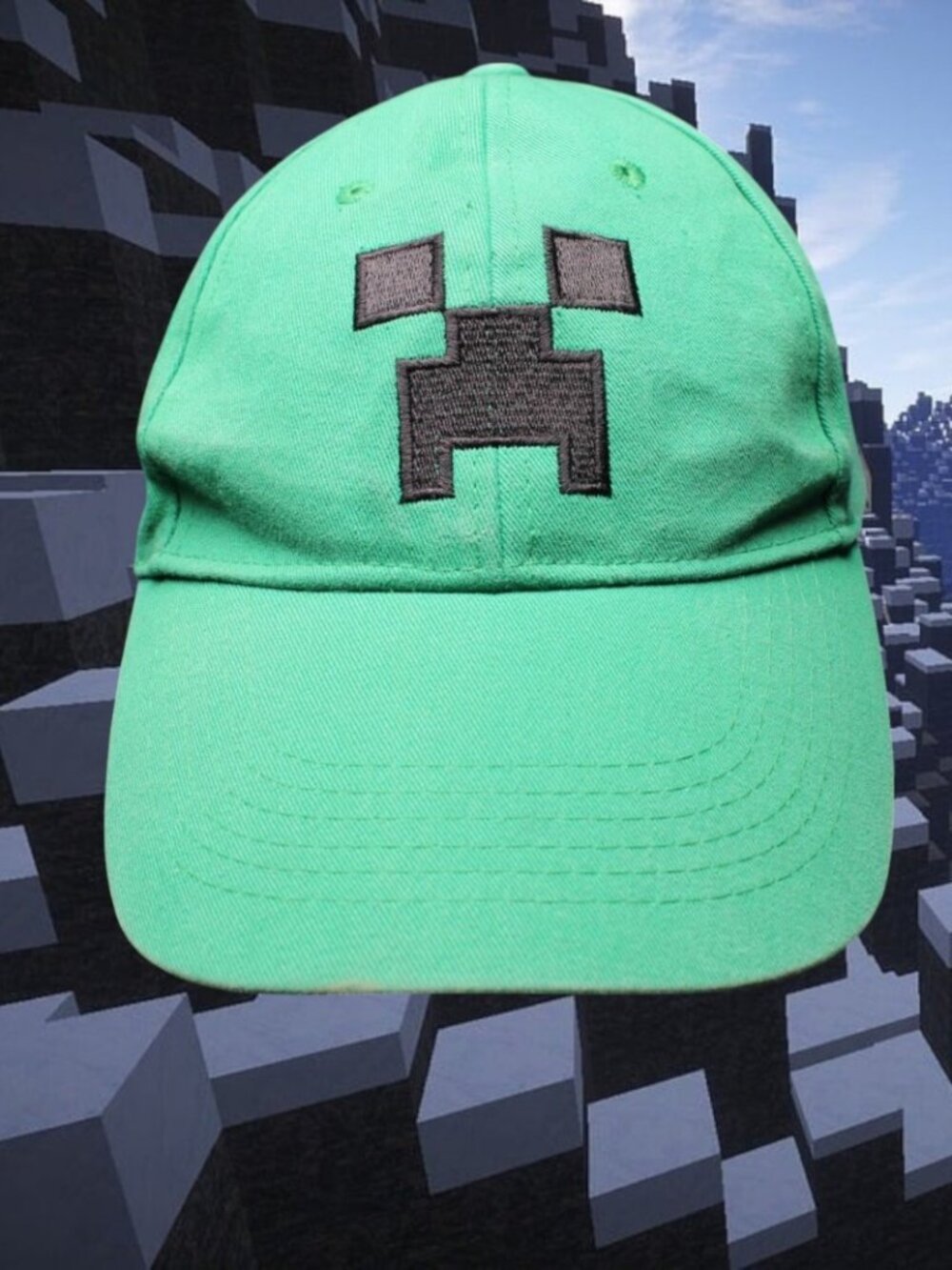 Jinx Minecraft Creeper Mojang Green Youth Adjustable Snap Baseball Cap Hat